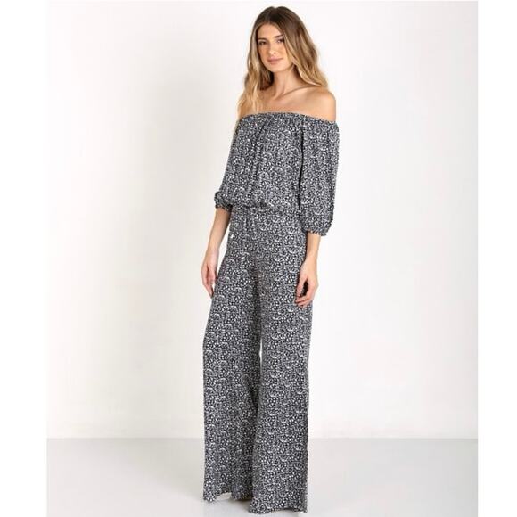 FAITHFUL THE BRAND Women's Size Small Urban Jumpsuit Flare Leg Winter Tales Navy - Picture 16 of 16